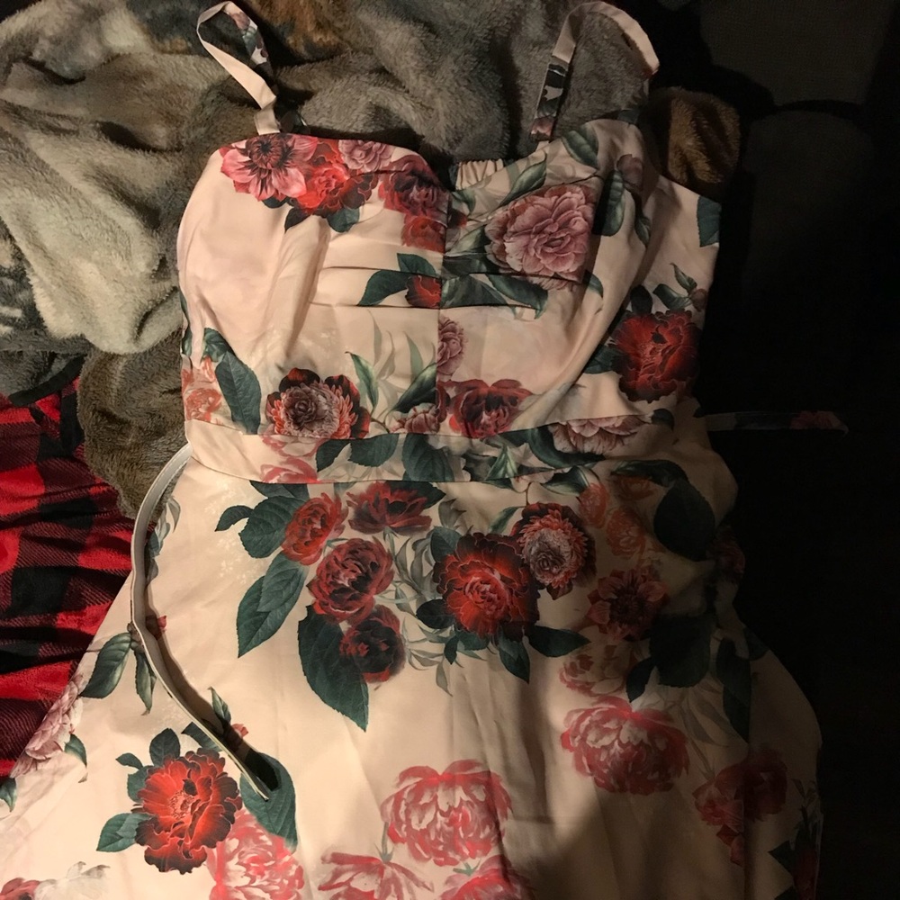 City Chic size 16 pink floral dress